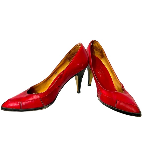 Rosina Ferragamo Schiavone Vintage 70s 80s Size 7 1/2 Heels Leather…Make Offer! - Picture 1 of 5